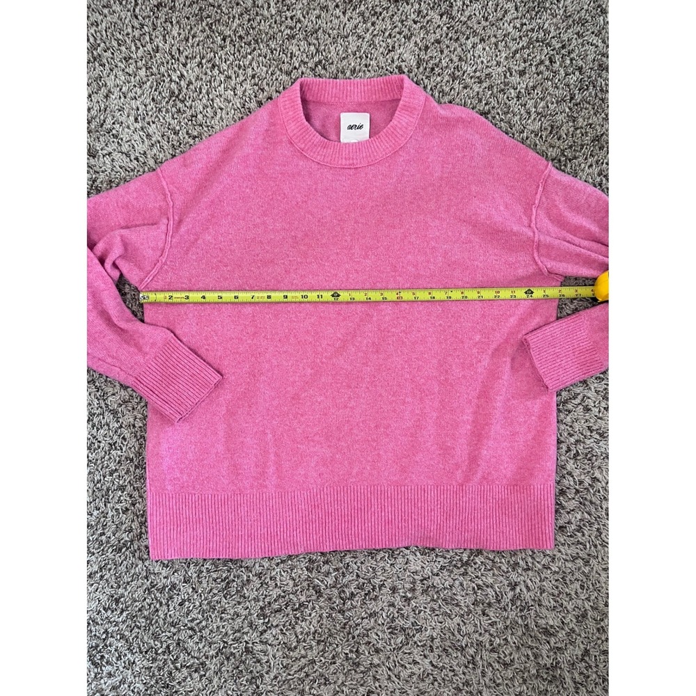 Aerie Womens Pink Oversized Crewneck Sweater Knit Pullover Medium M - Picture 5 of 9